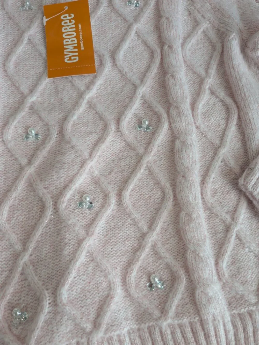 ⭐ NEW NWT Girls Gymboree Pink Diamond Knit Sweater Size 6